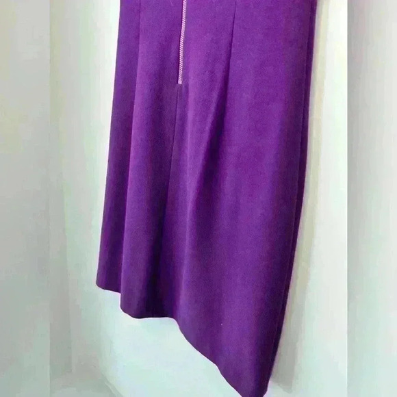 Alice + Olivia Womens Purple Mock Neck Romantic Midi Party Evening Dress 0 - Picture 9 of 11